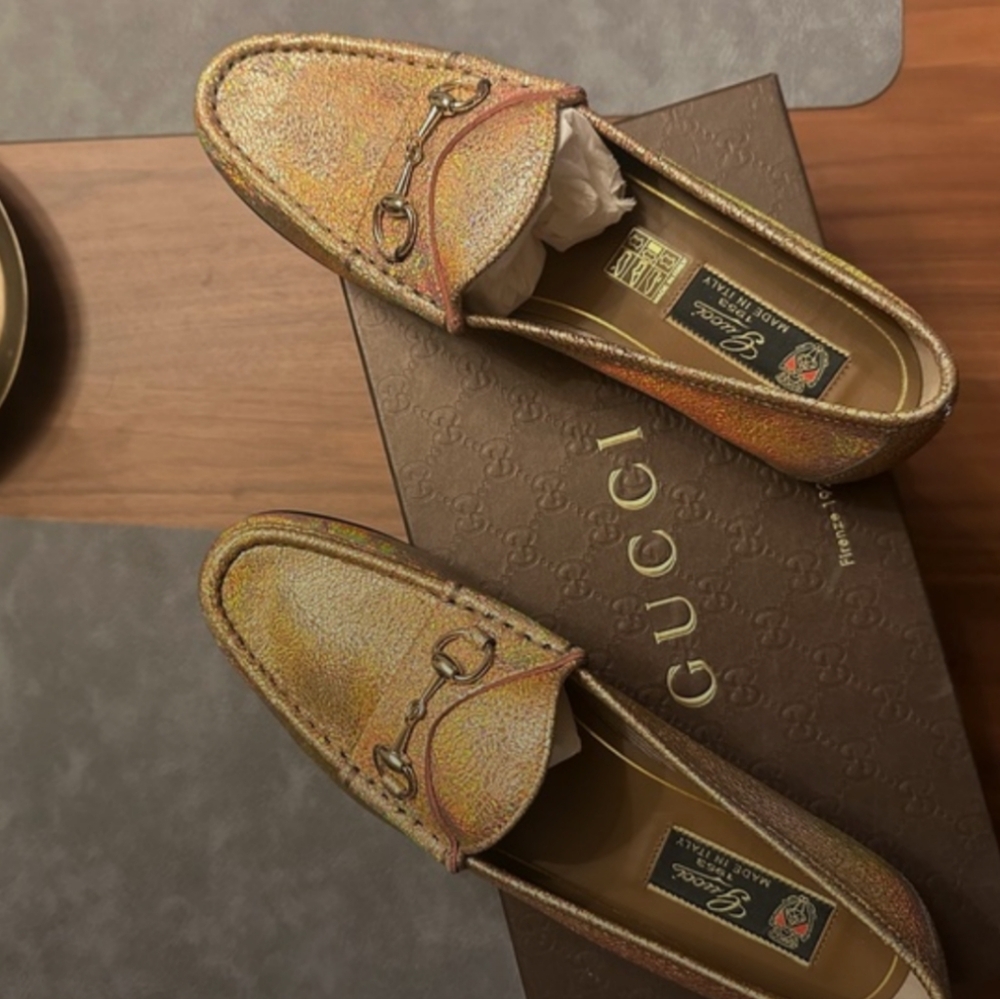 Gucci Gold/Pink Women's Loafers - Picture 5 of 7